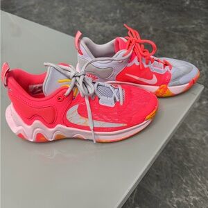 Nike Kids' Bright Pink and Gray Sneakers